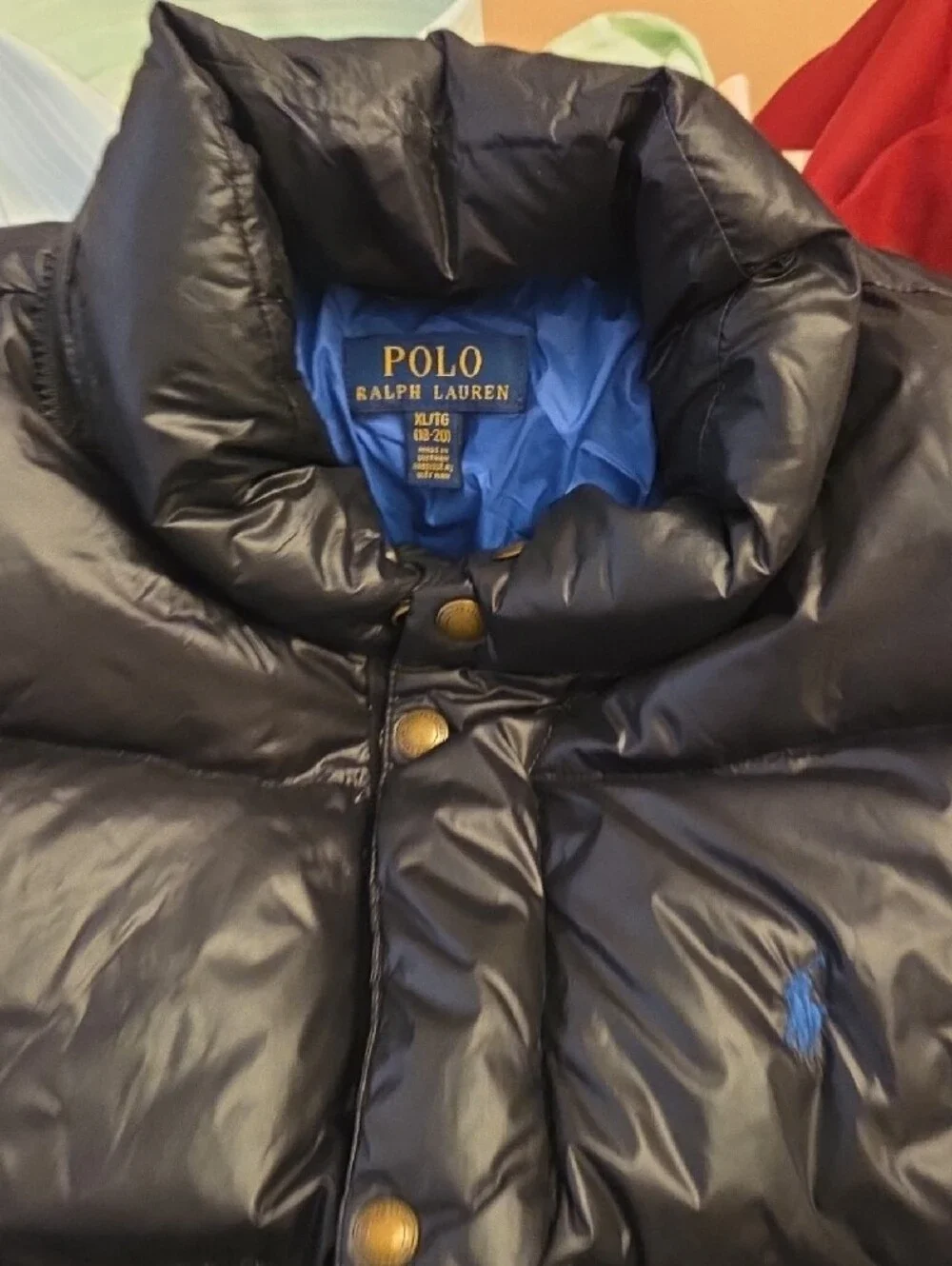 Kids Black Quilted Puffer Jacket with Snap Front